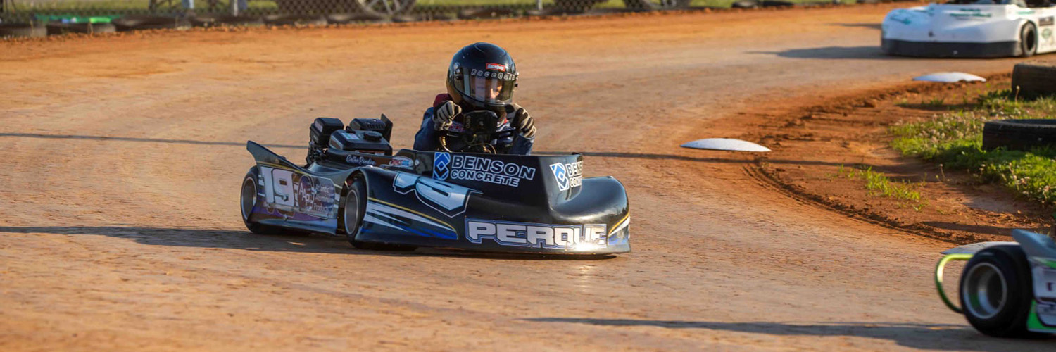 Photo of child racing a go-kart at Mardela Speedway.